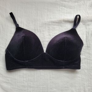 La SENZA Elegant Black Velvet Bustier Bra Size L